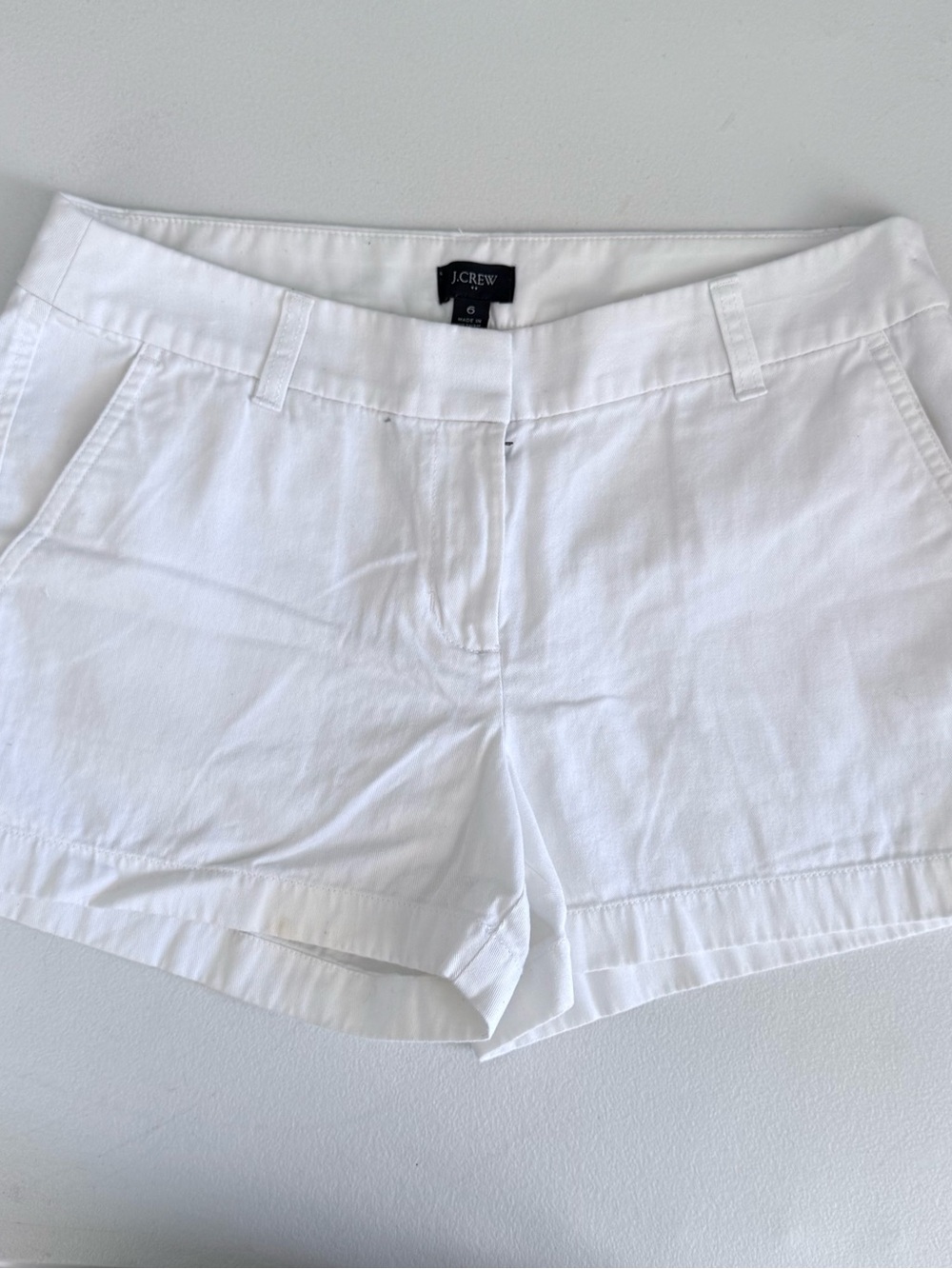 J. Crew White Cotton Chino Bermuda Shorts